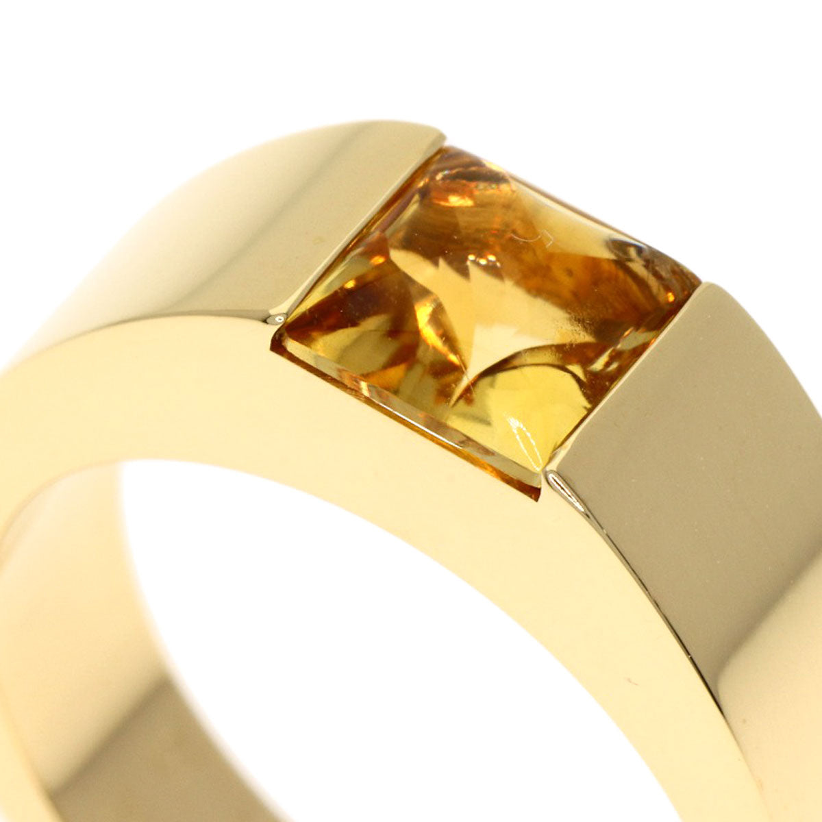 CARTIER Tank Citrin #51 Ring K18 Yellow Gold Ladies [Used]