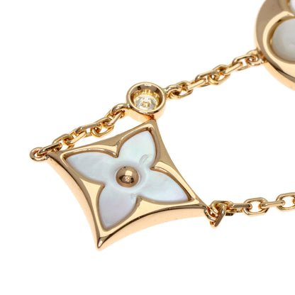 LOUIS VUITTON 4 Motif Blossom BB Mother of Pearl Diamond Q95596 Bracelet K18 Pink Gold Ladies [Used]