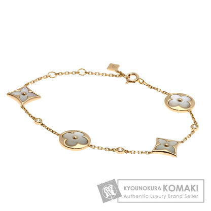 LOUIS VUITTON 4 Motif Blossom BB Mother of Pearl Diamond Q95596 Bracelet K18 Pink Gold Ladies [Used]