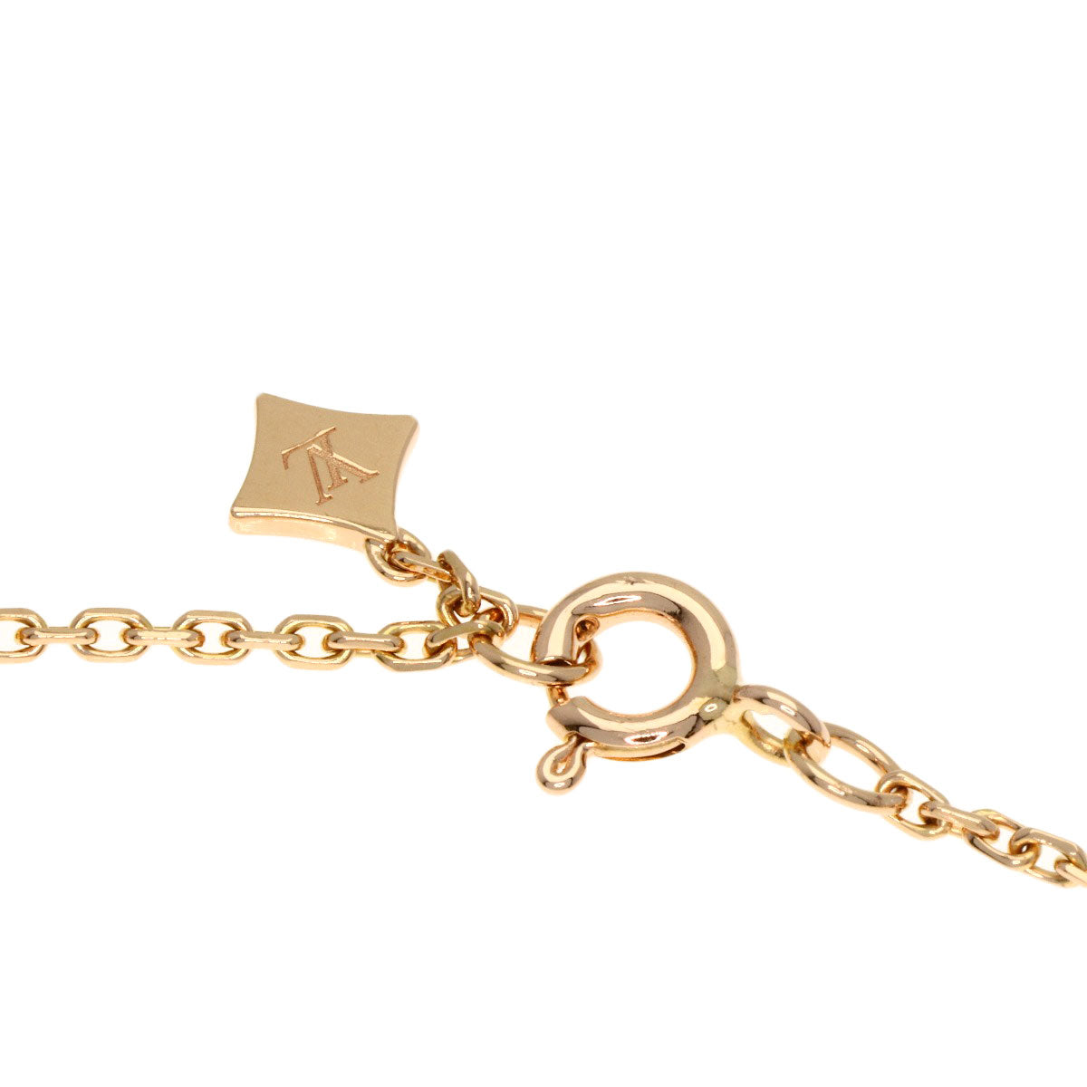 LOUIS VUITTON 4 Motif Blossom BB Mother of Pearl Diamond Q95596 Bracelet K18 Pink Gold Ladies [Used]