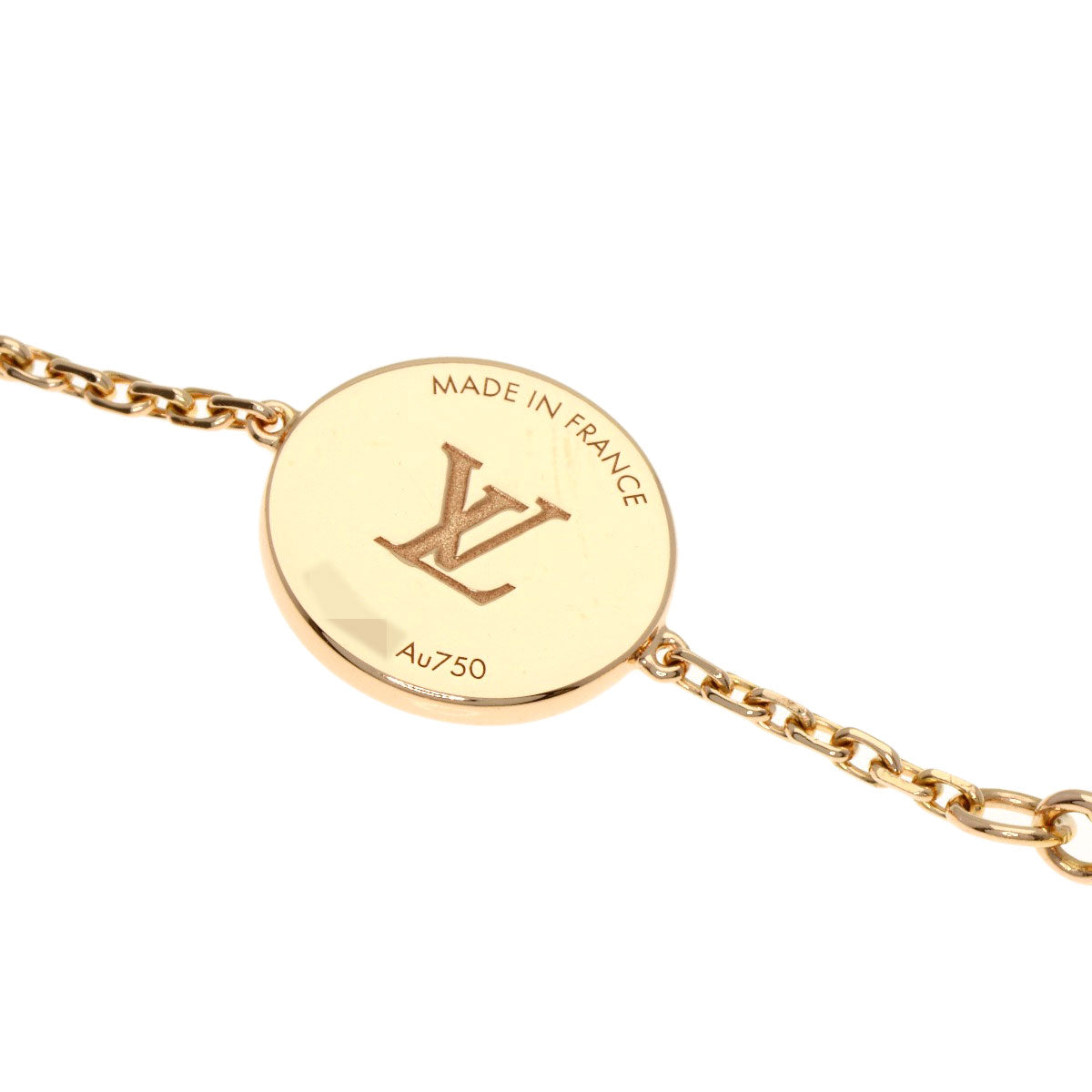 LOUIS VUITTON 4 Motif Blossom BB Mother of Pearl Diamond Q95596 Bracelet K18 Pink Gold Ladies [Used]
