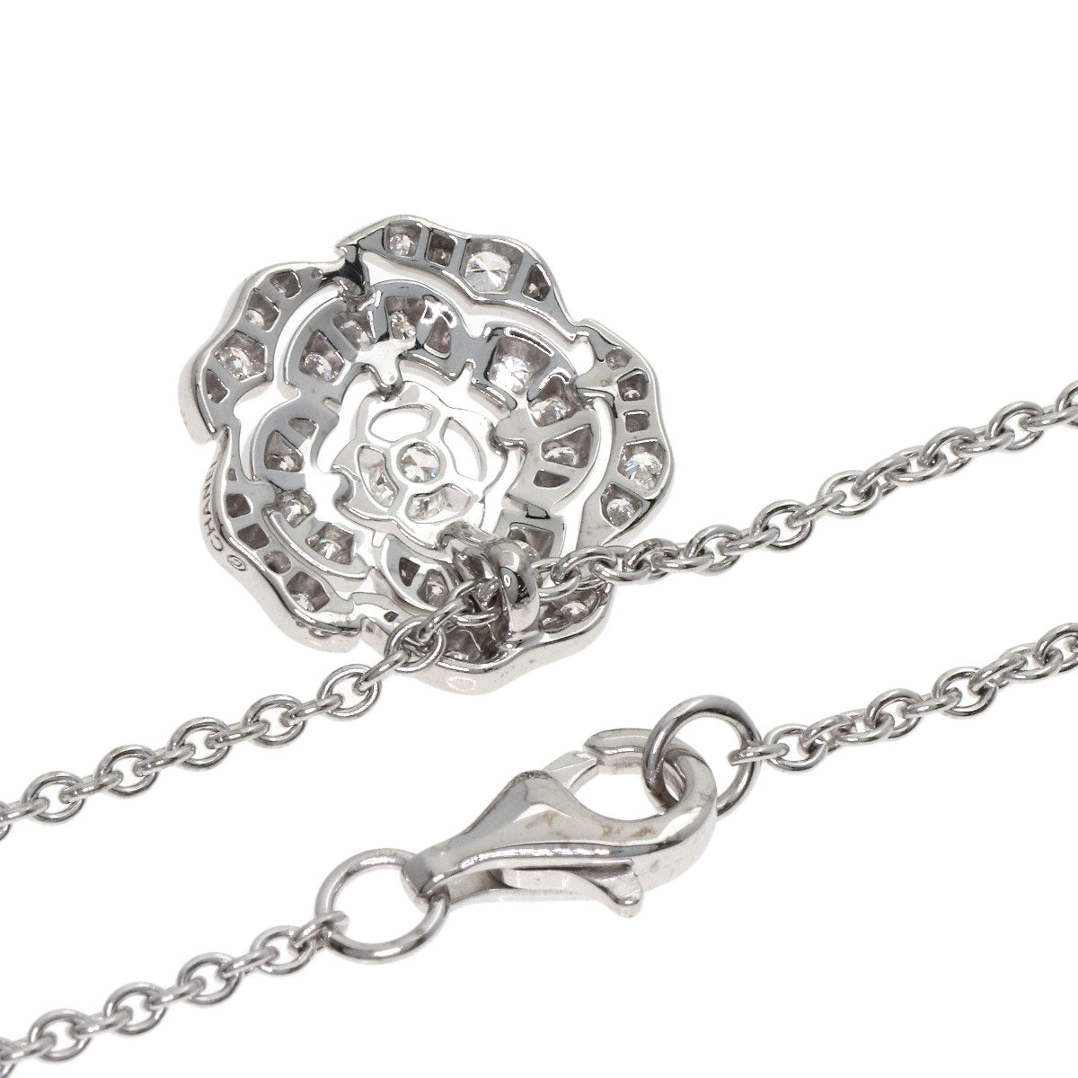 CHANEL Camellia Diamond Necklace K18 White Gold Ladies [Used]