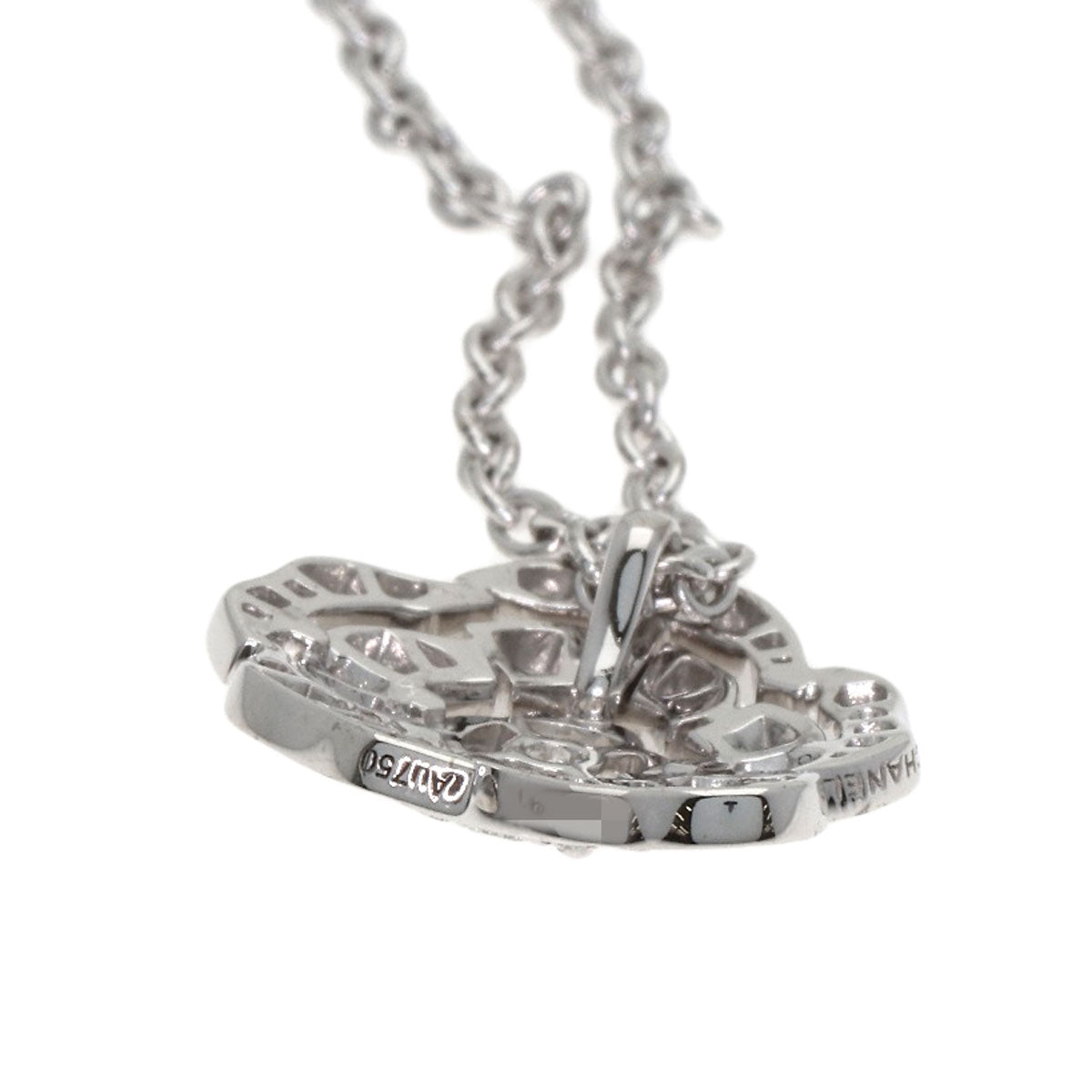CHANEL Camellia Diamond Necklace K18 White Gold Ladies [Used]