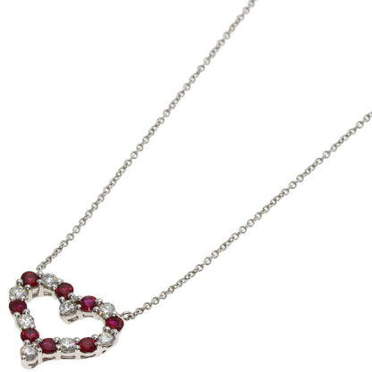 TIFFANY&Co. Sentimental Heart Ruby Diamond Necklace Platinum PT950 Ladies [Used]