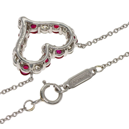 TIFFANY&Co. Sentimental Heart Ruby Diamond Necklace Platinum PT950 Ladies [Used]