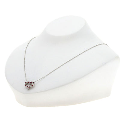 TIFFANY&Co. Sentimental Heart Ruby Diamond Necklace Platinum PT950 Ladies [Used]