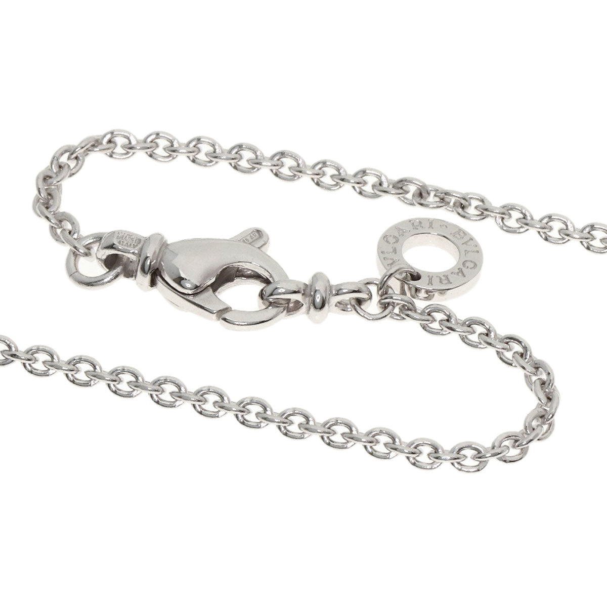 BVLGARI Greek Cross Diamond Necklace K18 White Gold Ladies [Used]