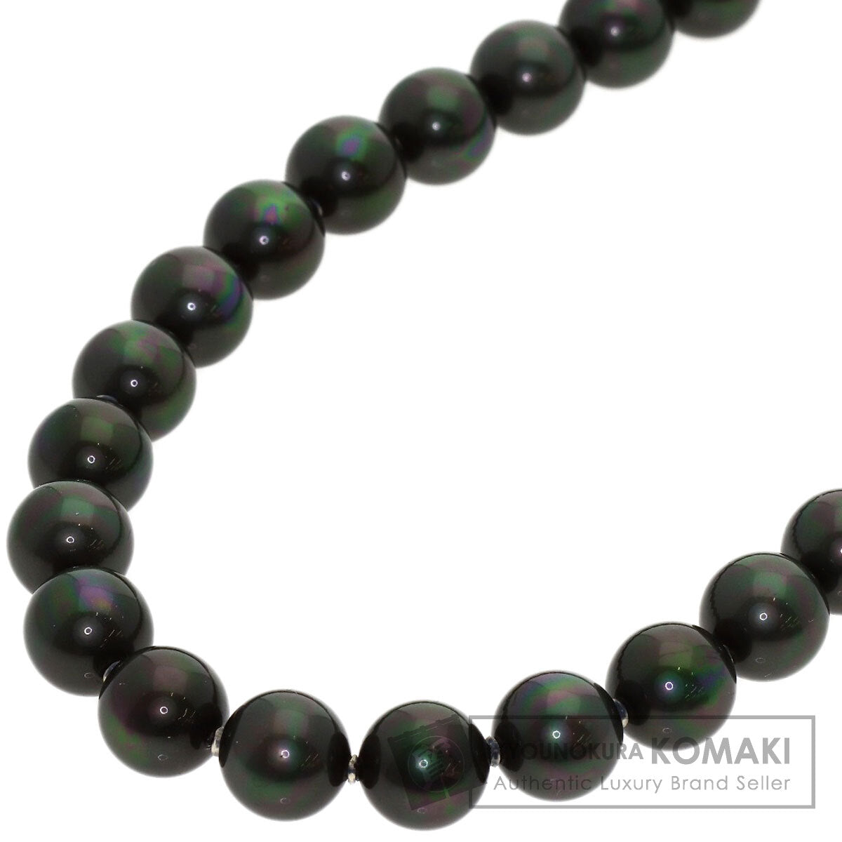 Black pearl pearl Necklace Silver 53.9g　Ladies