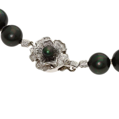 Black pearl pearl Necklace Silver 53.9g　Ladies