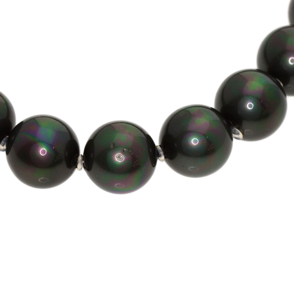 Black pearl pearl Necklace Silver 53.9g　Ladies