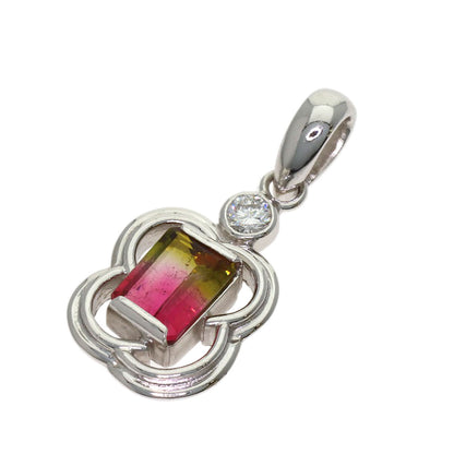 0.64ct Tourmaline Diamond Pendant top Platinum PT900 2.81g　Ladies