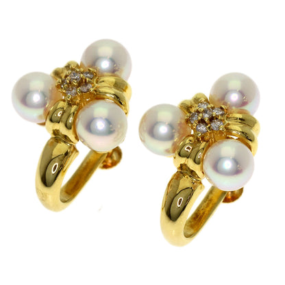 Akoya pearl Pearl Earring K18 Yellow Gold 6.9g　Ladies