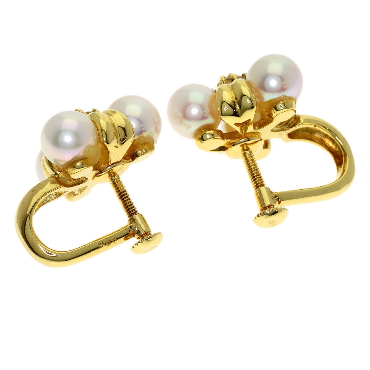 Akoya pearl Pearl Earring K18 Yellow Gold 6.9g　Ladies