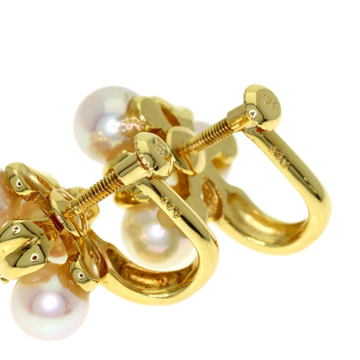 Akoya pearl Pearl Earring K18 Yellow Gold 6.9g　Ladies