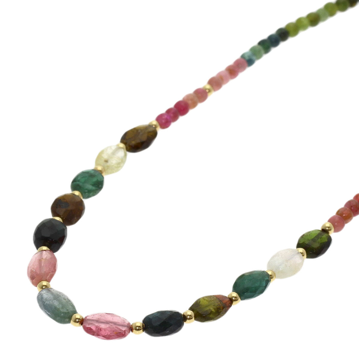Tourmaline Necklace K18 Yellow Gold K14 Yellow Gold 12.5g　Ladies