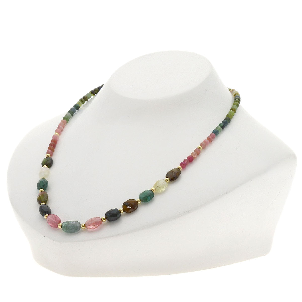 Tourmaline Necklace K18 Yellow Gold K14 Yellow Gold 12.5g　Ladies