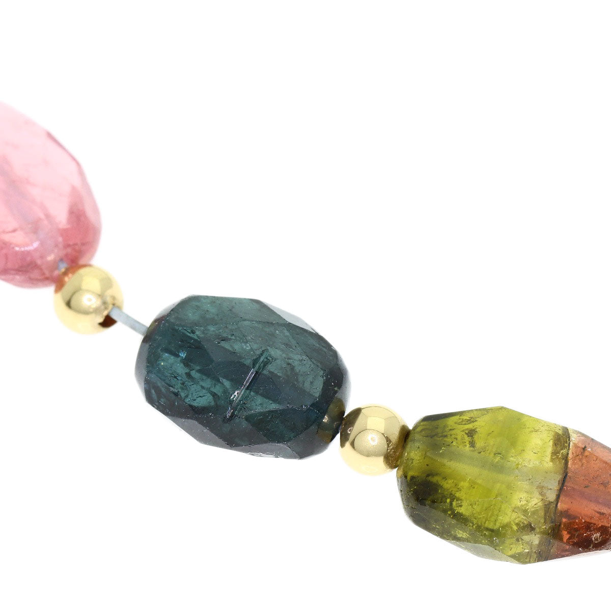 Tourmaline Necklace K18 Yellow Gold K14 Yellow Gold 12.5g　Ladies
