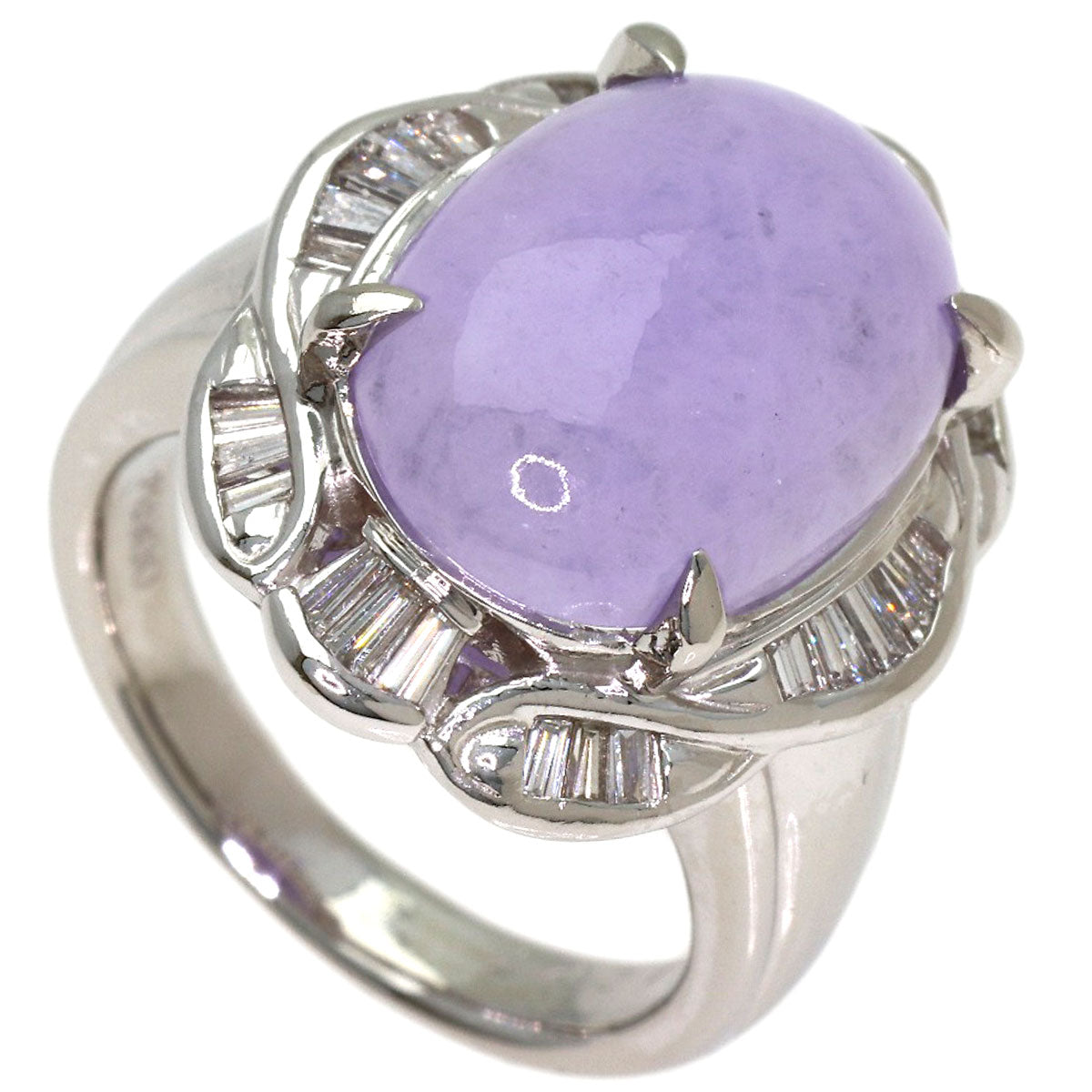 7.948ct Lavender jade Jade stone Diamond Ring Platinum PT900 13.72g　Ladies