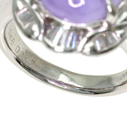 7.948ct Lavender jade Jade stone Diamond Ring Platinum PT900 13.72g　Ladies