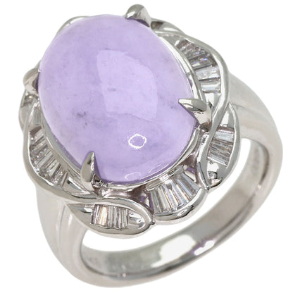 7.948ct Lavender jade Jade stone Diamond Ring Platinum PT900 13.72g　Ladies