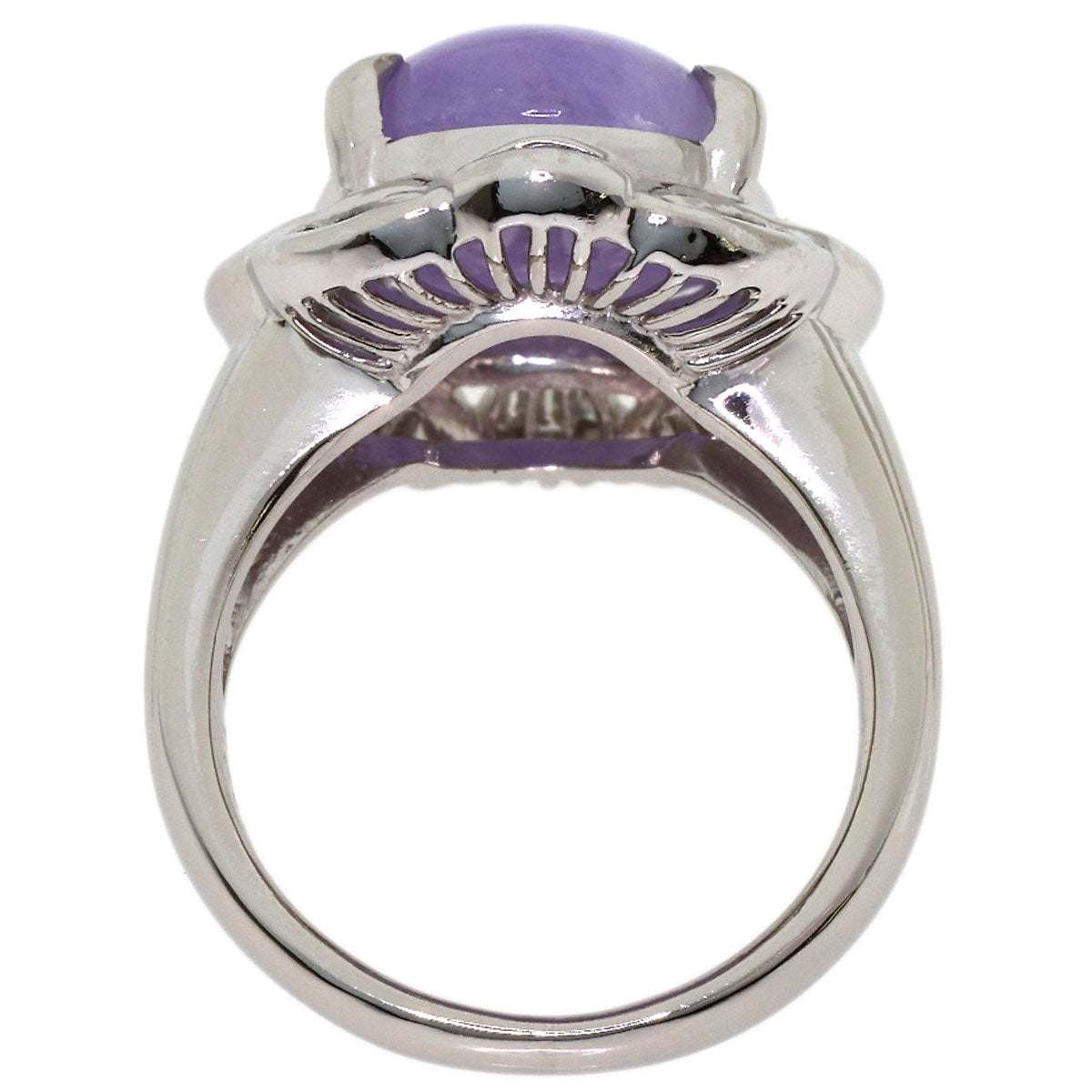 7.948ct Lavender jade Jade stone Diamond Ring Platinum PT900 13.72g　Ladies