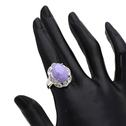 7.948ct Lavender jade Jade stone Diamond Ring Platinum PT900 13.72g　Ladies