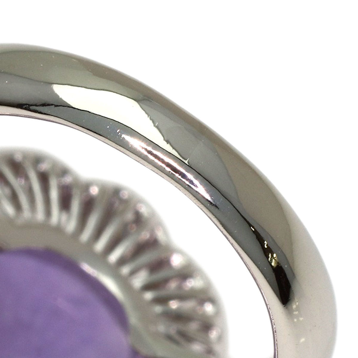 7.948ct Lavender jade Jade stone Diamond Ring Platinum PT900 13.72g　Ladies
