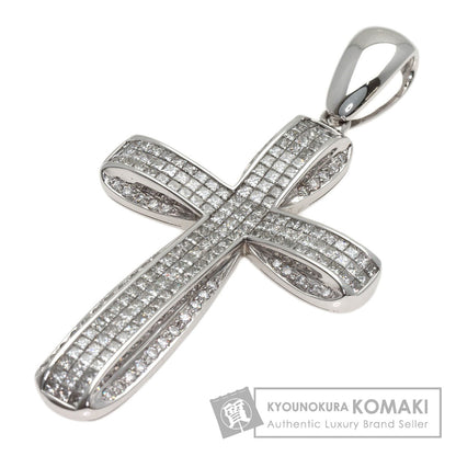 5.05ct Cross diamond Pendant top K18 White Gold 20.6g　Ladies