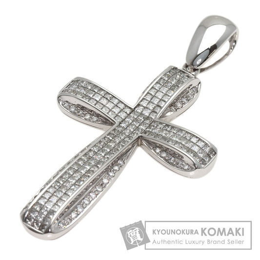 5.05ct Cross diamond Pendant top K18 White Gold 20.6g　Ladies