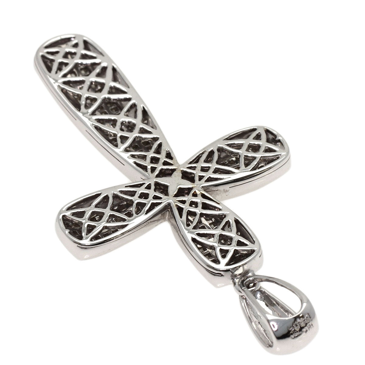 5.05ct Cross diamond Pendant top K18 White Gold 20.6g　Ladies