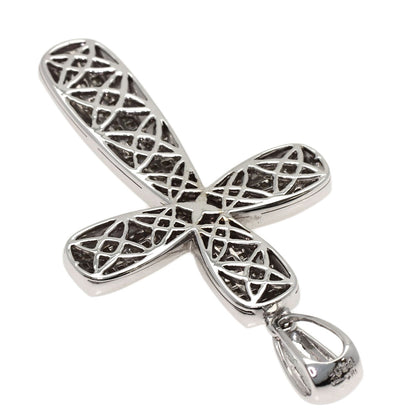 5.05ct Cross diamond Pendant top K18 White Gold 20.6g　Ladies
