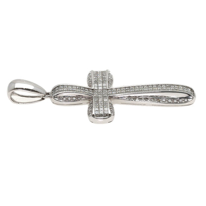 5.05ct Cross diamond Pendant top K18 White Gold 20.6g　Ladies
