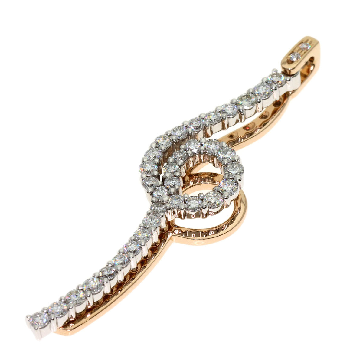 1ct swing diamond Pendant top K18 White Gold 18K Pink Gold 5.5g　Ladies