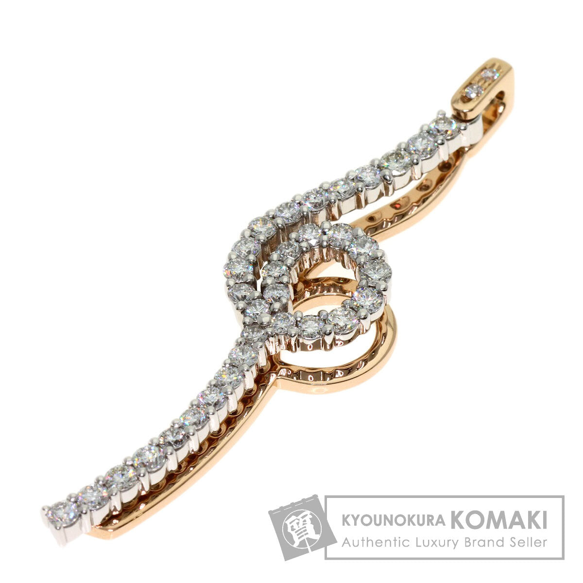 1ct swing diamond Pendant top K18 White Gold 18K Pink Gold 5.5g　Ladies