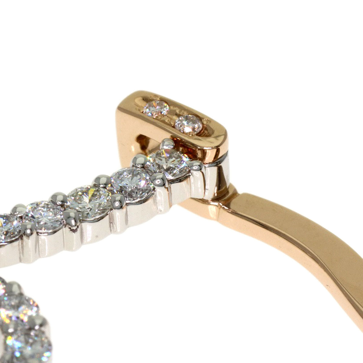 1ct swing diamond Pendant top K18 White Gold 18K Pink Gold 5.5g　Ladies