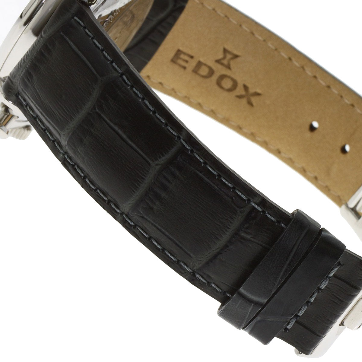 EDOX Les Bemonts Chronograph Watches 01120-3-BUIN Stainless Steel/Leather mens