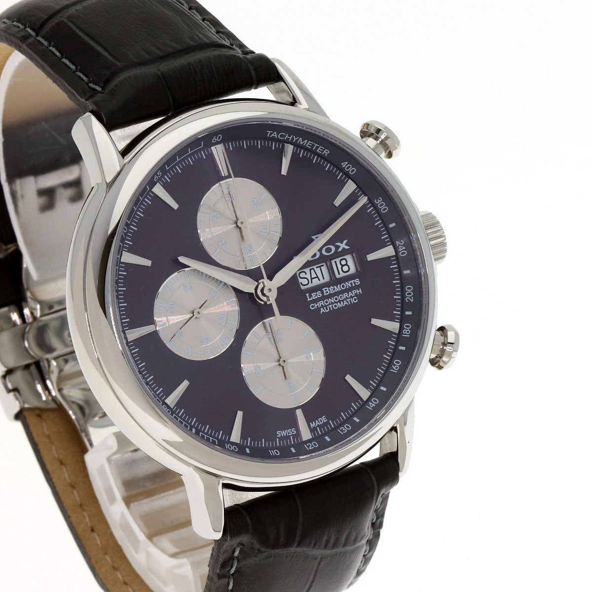 EDOX Les Bemonts Chronograph Watches 01120-3-BUIN Stainless Steel/Leather mens