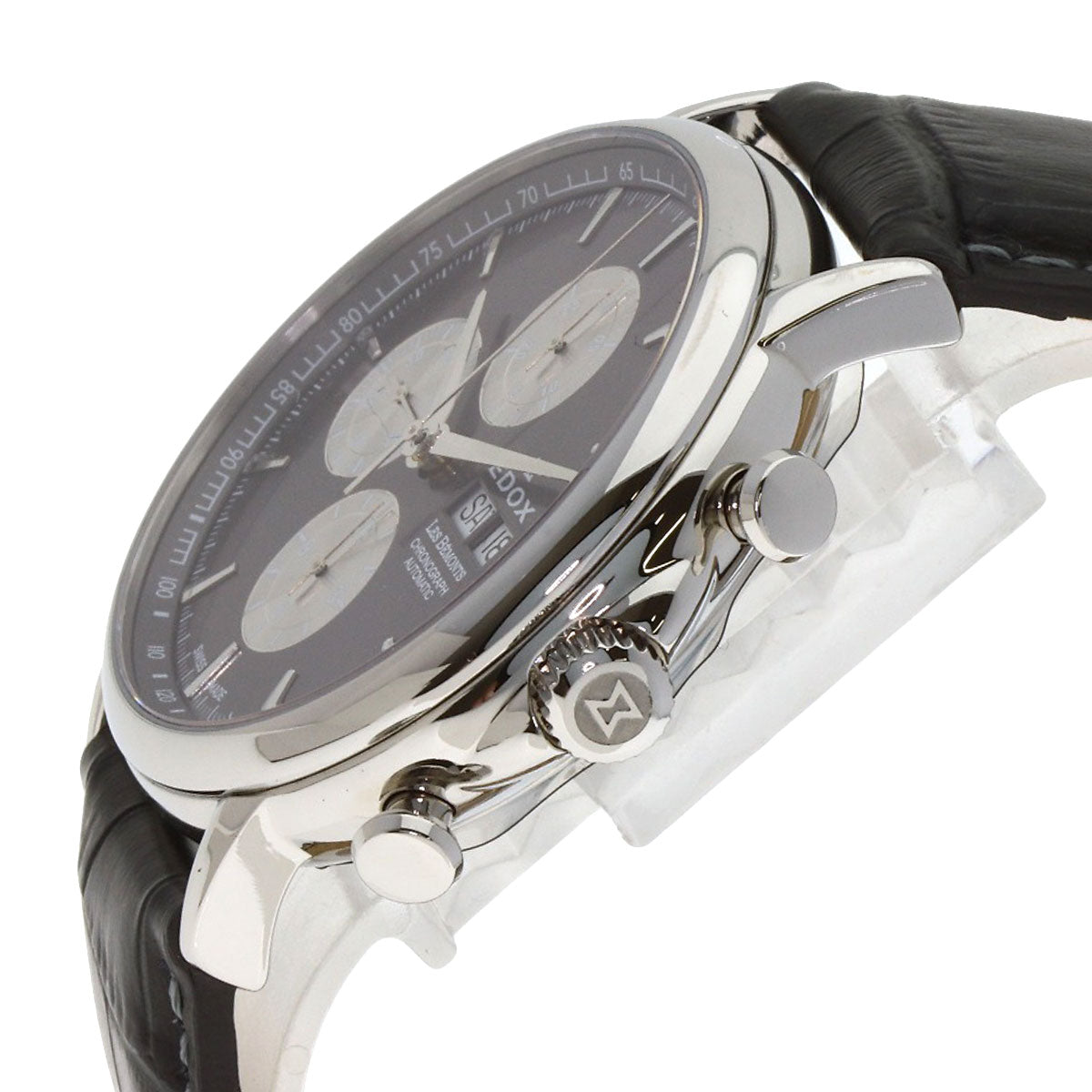 EDOX Les Bemonts Chronograph Watches 01120-3-BUIN Stainless Steel/Leather mens