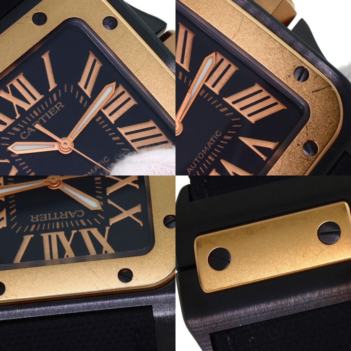 CARTIER Santos 100LM Watches W2020009 Stainless Steel/Fabric xLeather mens