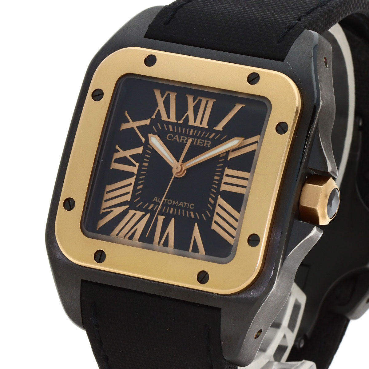 CARTIER Santos 100LM Watches W2020009 Stainless Steel/Fabric xLeather mens