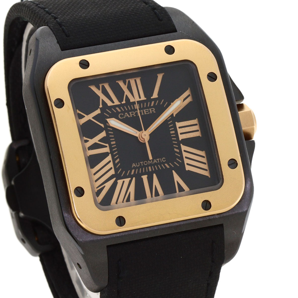 CARTIER Santos 100LM Watches W2020009 Stainless Steel/Fabric xLeather mens