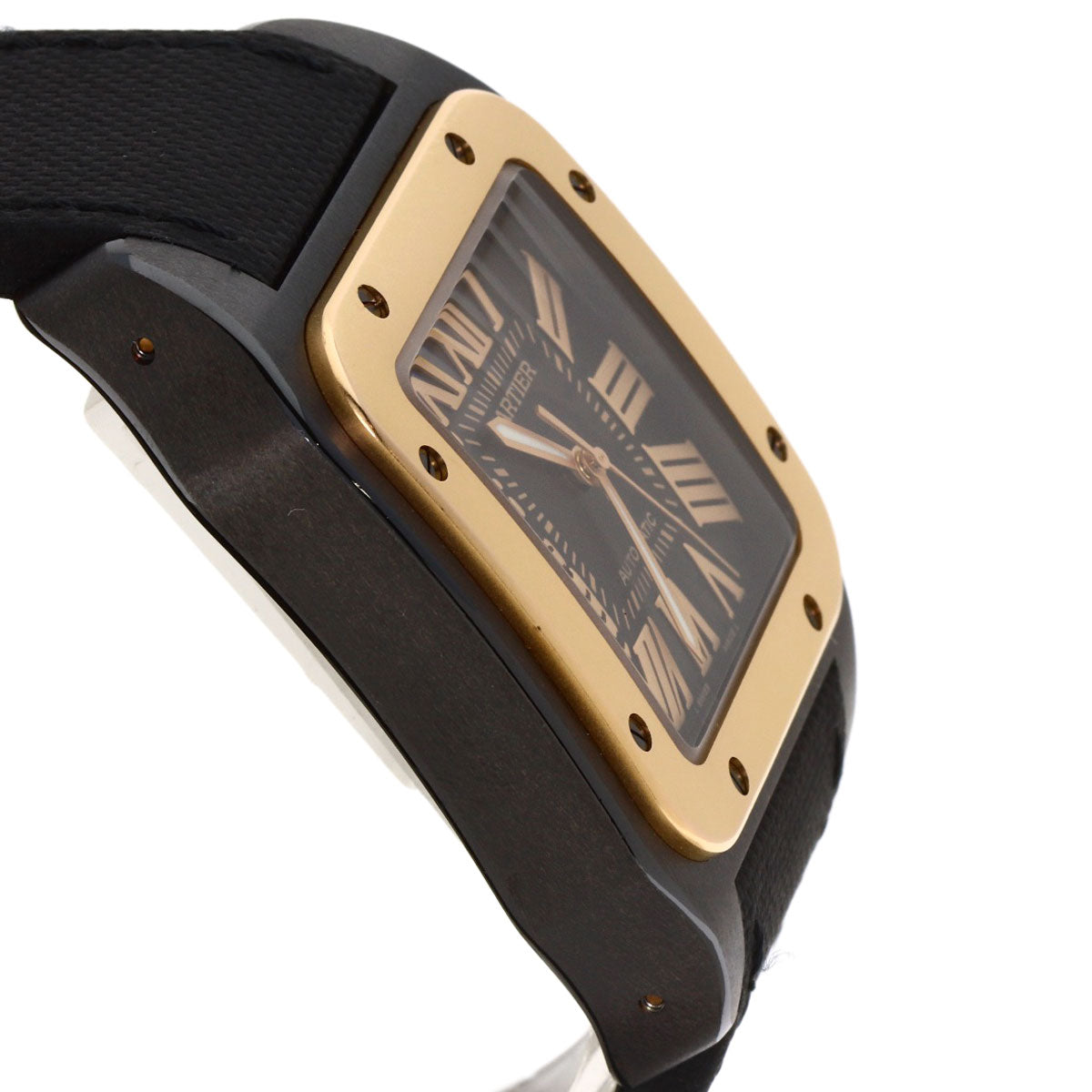 CARTIER Santos 100LM Watches W2020009 Stainless Steel/Fabric xLeather mens