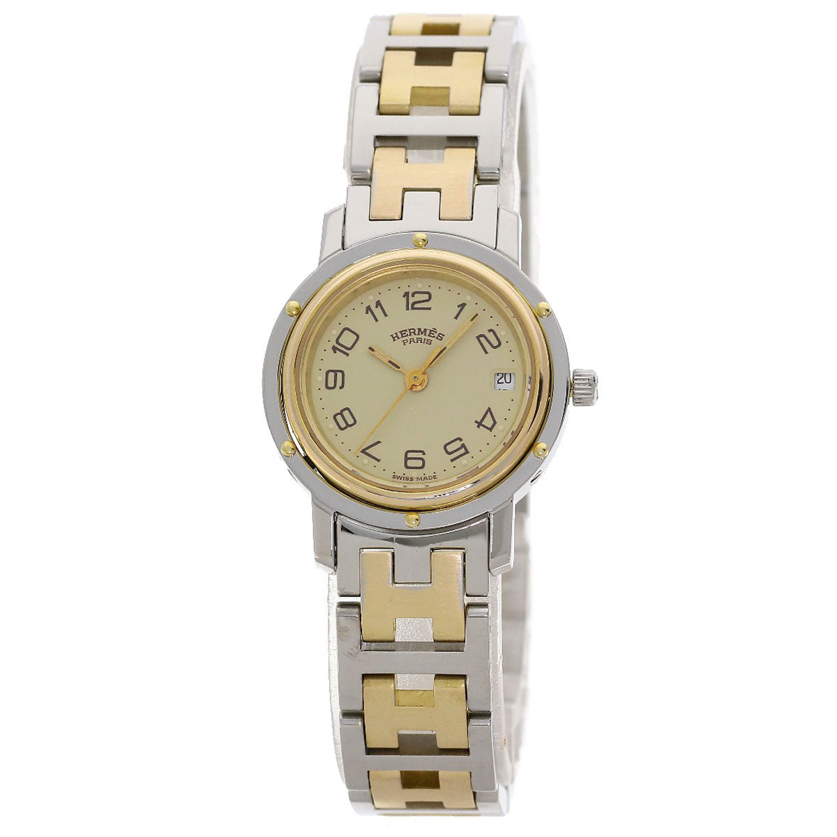 HERMES Clipper Watches Stainless Steel/SSxGP Ladies