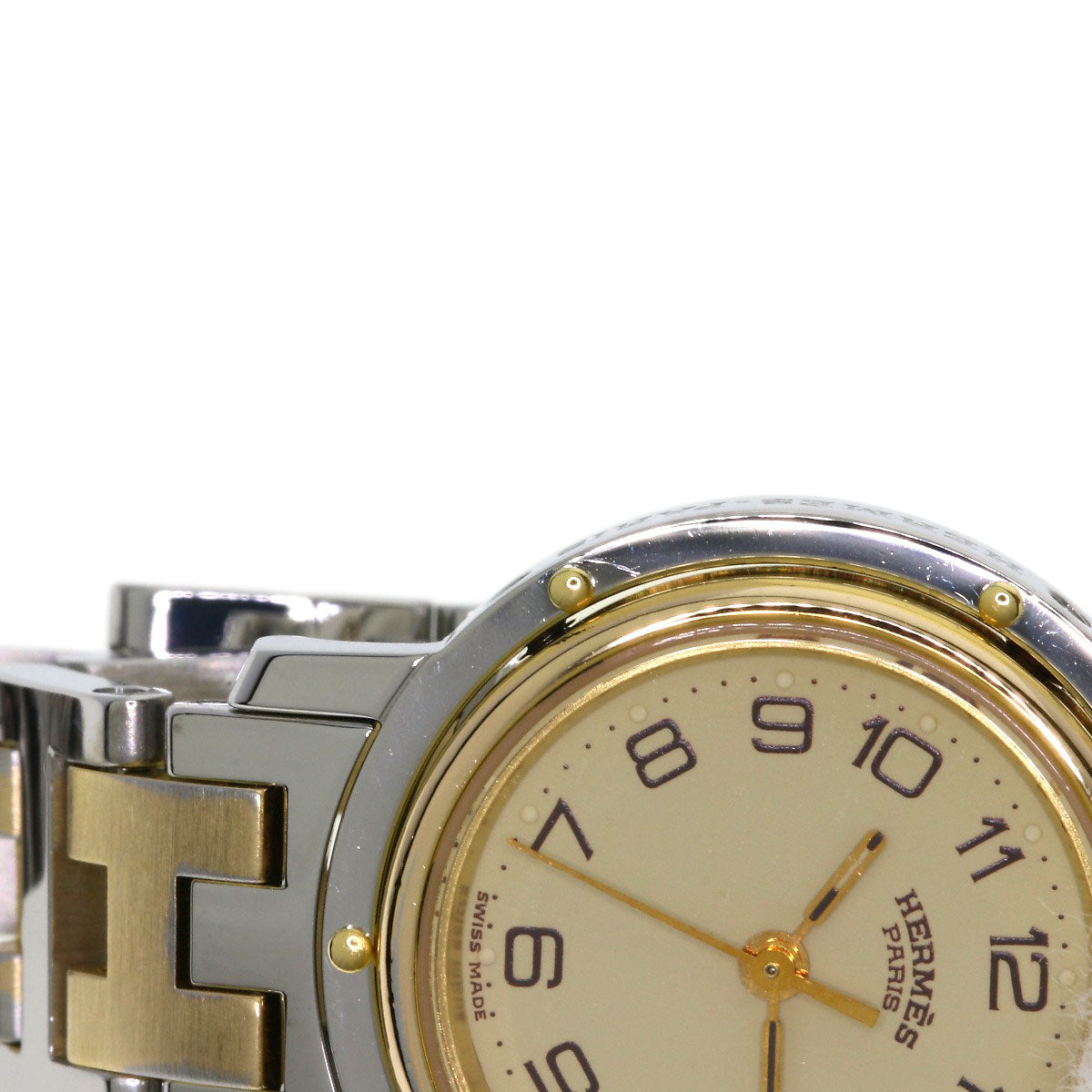 HERMES Clipper Watches Stainless Steel/SSxGP Ladies