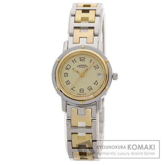 HERMES Clipper Watches Stainless Steel/SSxGP Ladies