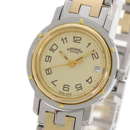 HERMES Clipper Watches Stainless Steel/SSxGP Ladies
