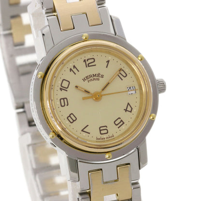 HERMES Clipper Watches Stainless Steel/SSxGP Ladies