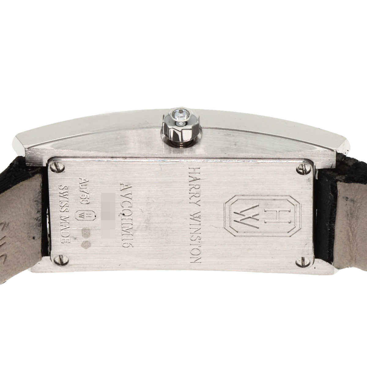 HARRY WINSTON Avenue C Mini Watches AVCQHM16 K18 White Gold/Leather x Satin Ladies
