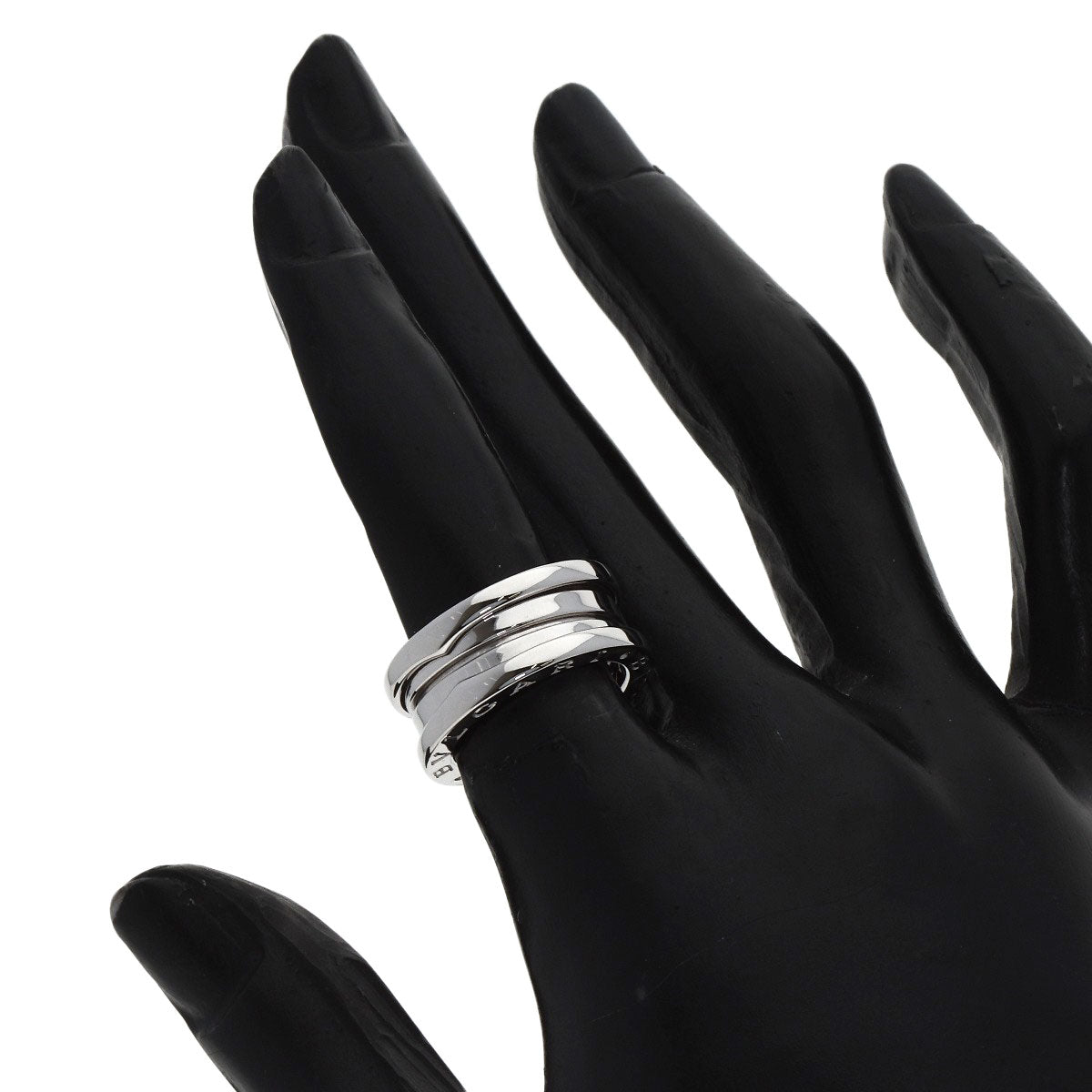 BVLGARI B.zero1 2 Band #49 Ring K18 White Gold Ladies [Used]