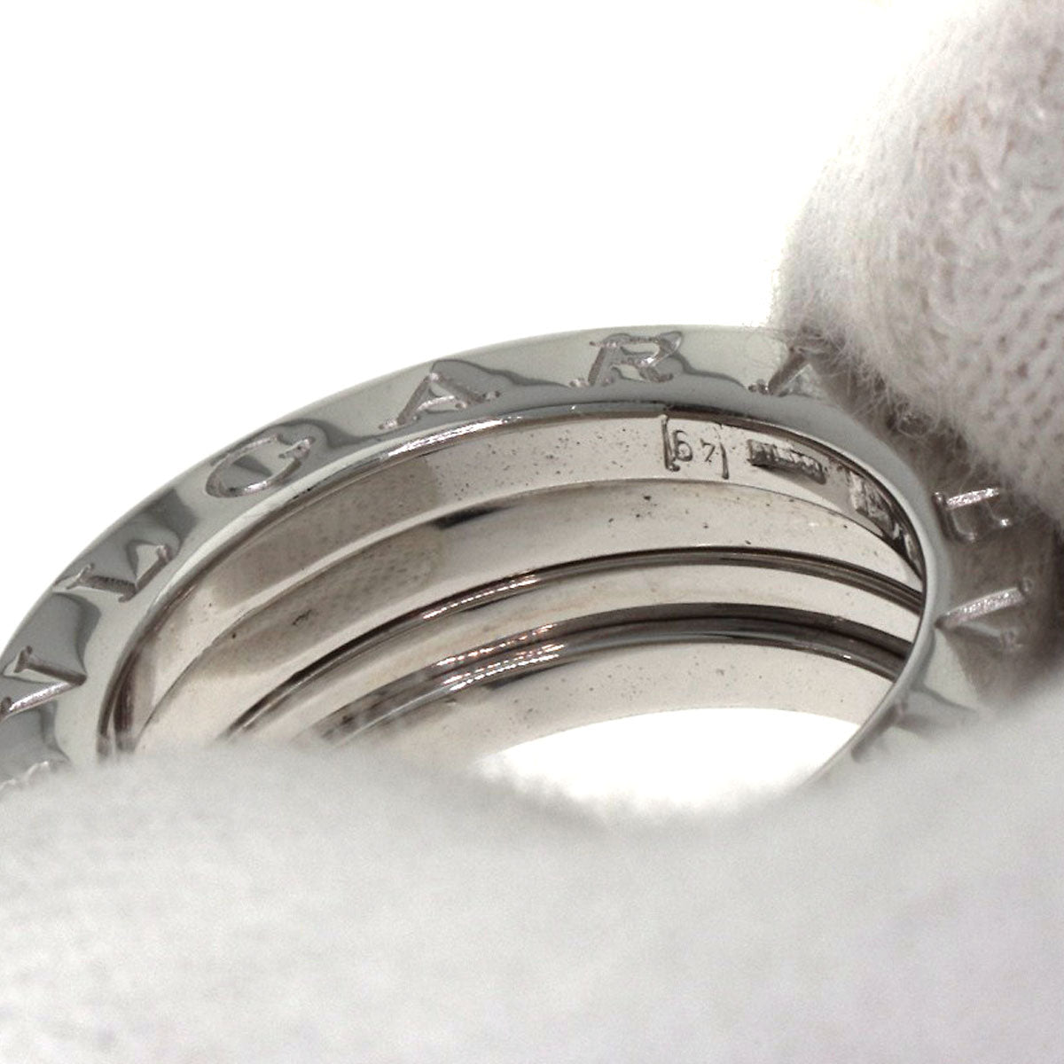 BVLGARI B.zero1 2 Band #49 Ring K18 White Gold Ladies [Used]